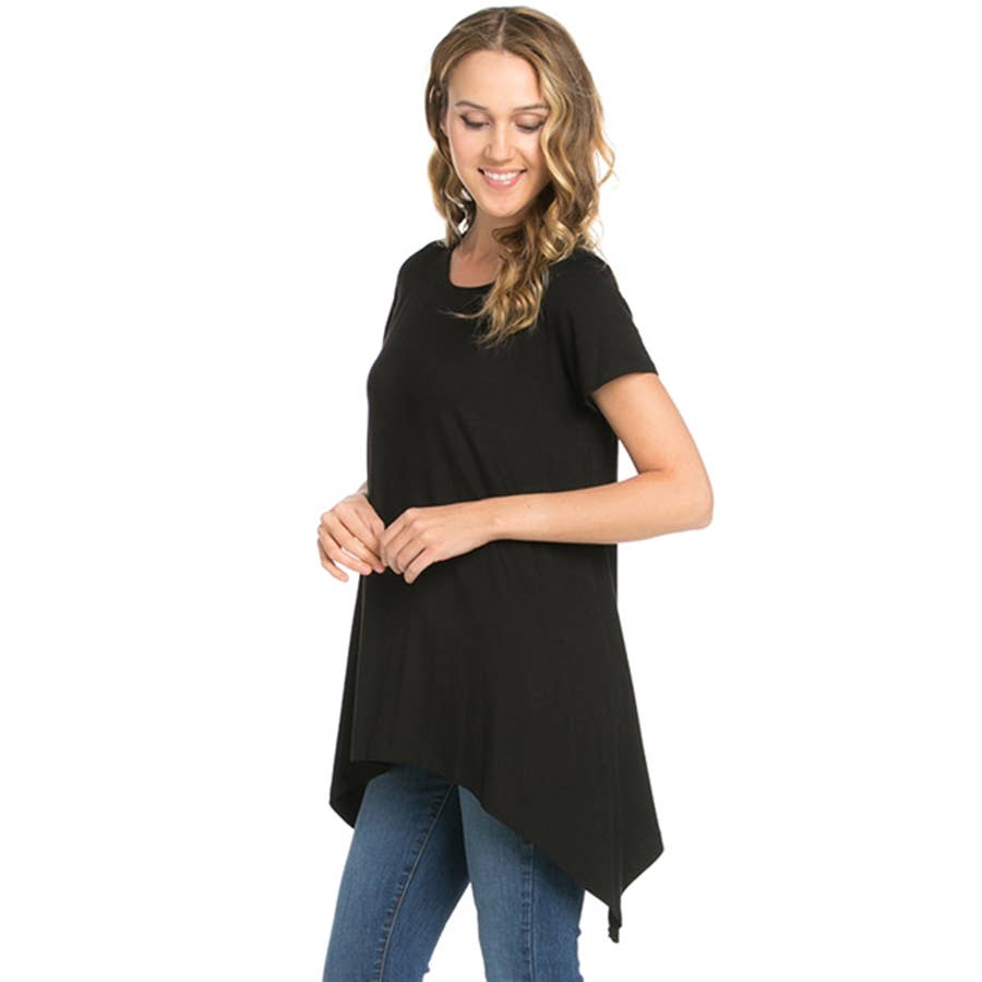 Azules Clothing - Wholesale Tunic - Women's - ATP-2267RS Piko Short Sleeve Tunic29
