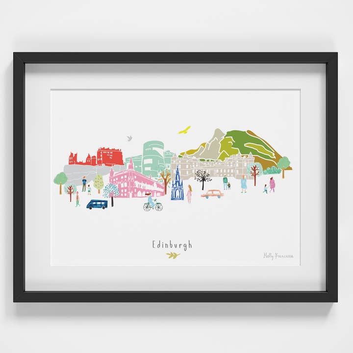 Edinburgh Skyline Cityscape - Stampa A4 per la vendita all'ingrosso da parte di Holly Francesca