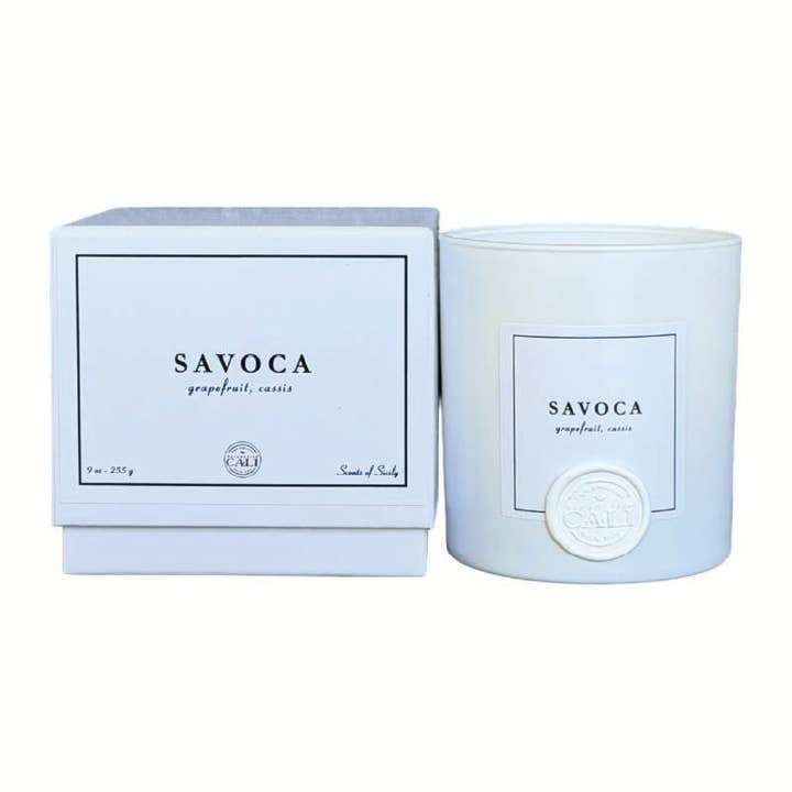 Savoca - bougie de 9 oz (pamplemousse, cassis) pour la vente par Scents of Sicily