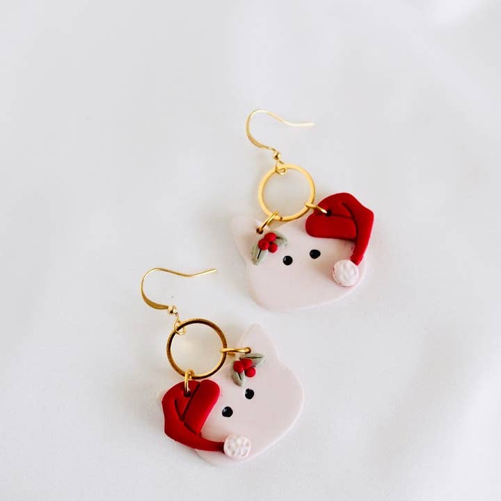 Christmas Santa hat earrings , Christmas earring for wholesale by PERNAZ JEWEL