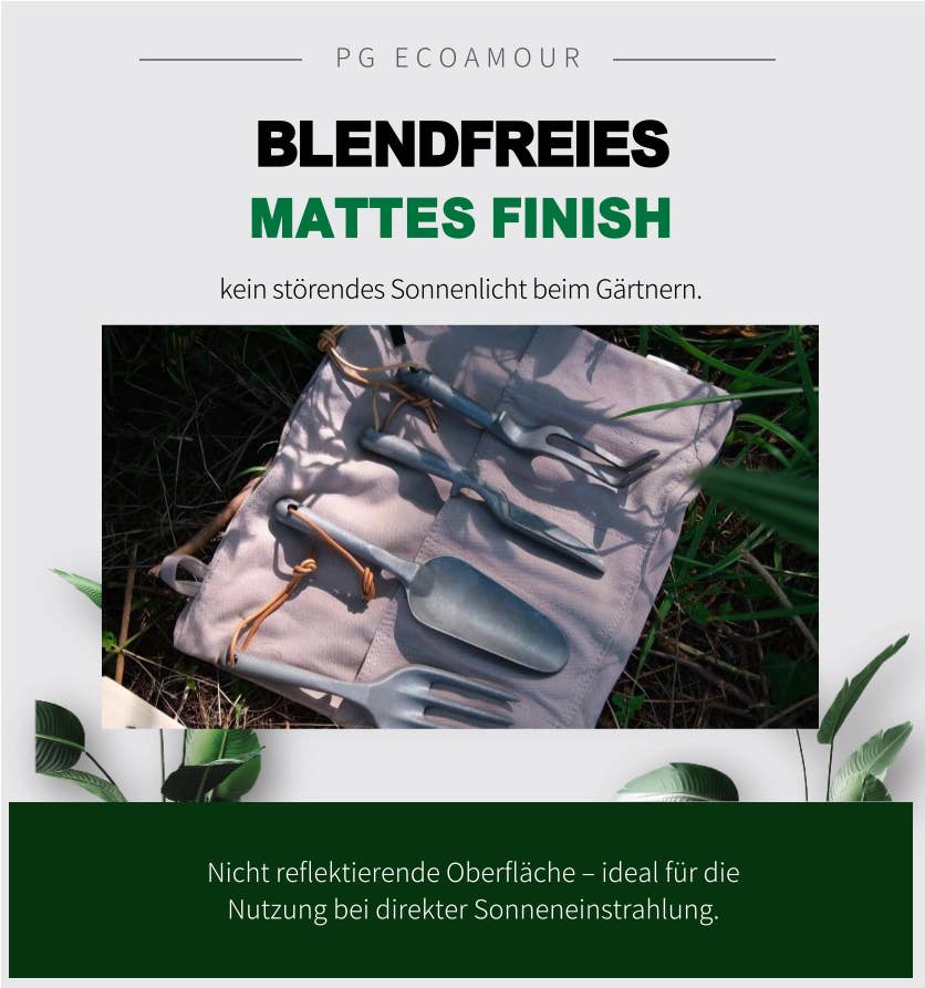 PUREGREEN GmbH – Engroshandel Haveværktøj – PG EcoAmour Aluminium Haveredskabssæt, 4-dele - Ergonomisk1