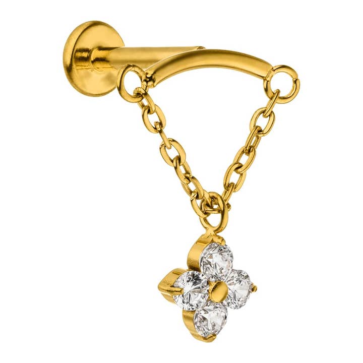 Schmuckgroßhandel - Wholesale Single Earring - Flower Hidden Helix | Titan