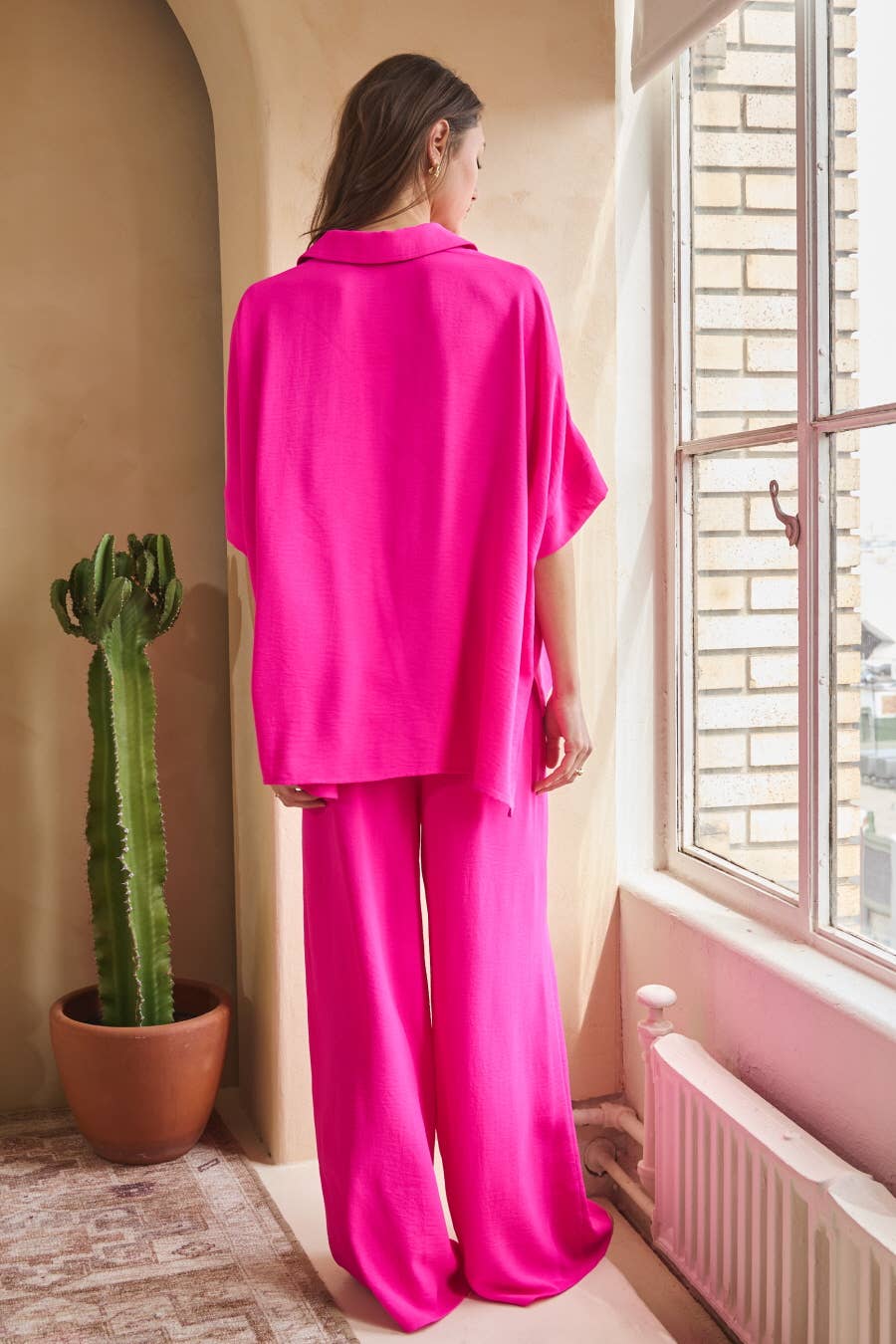 Oddi - Wholesale Top & Pant Set (NOT Loungewear) - Women's - Solid Airflow Shirt & Wide Leg Pants Set6