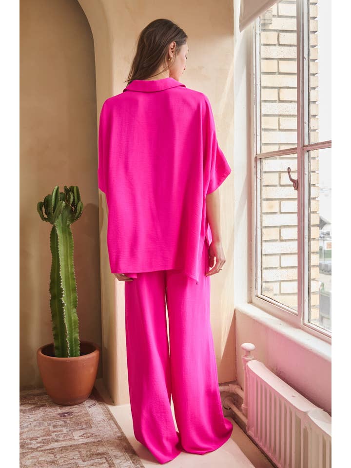 Oddi - Wholesale Top & Pant Set (NOT Loungewear) - Women's - Solid Airflow Shirt & Wide Leg Pants Set6