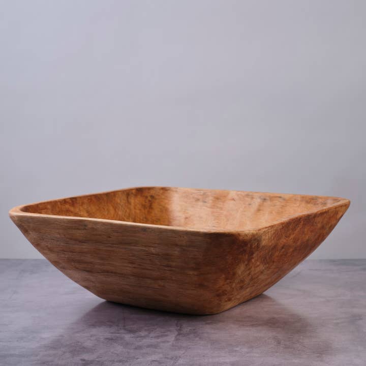 Cuenco de madera grande cuadrado de 17", cuenco para ensalada, cuenco para servir. para venta al por mayor de Sobremesa