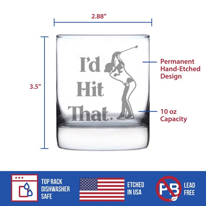 bevvee - Venta al por mayor Copas de cóctel/licor - Vaso Hit That Golf Whiskey Rocks, regalo de senderismo y decoración
