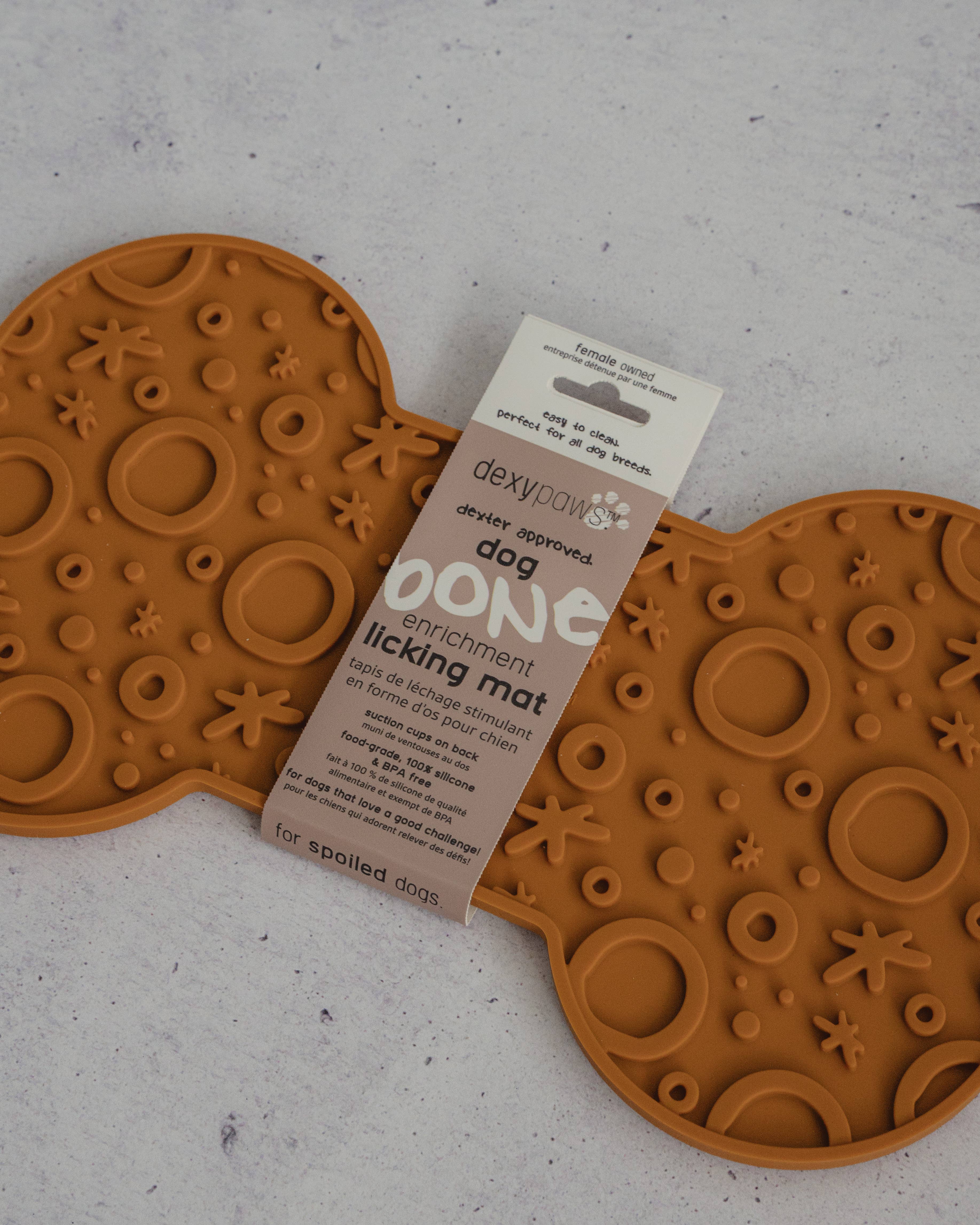 dexypaws - Wholesale Pet Food Mat - Dog - Brown Dog Bone Enrichment Licking Mat1