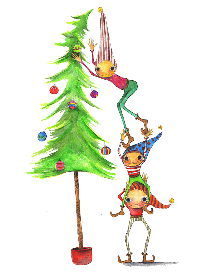 The Gnat - Wholesale Christmas Card - Tree Decorating Greeting Card1