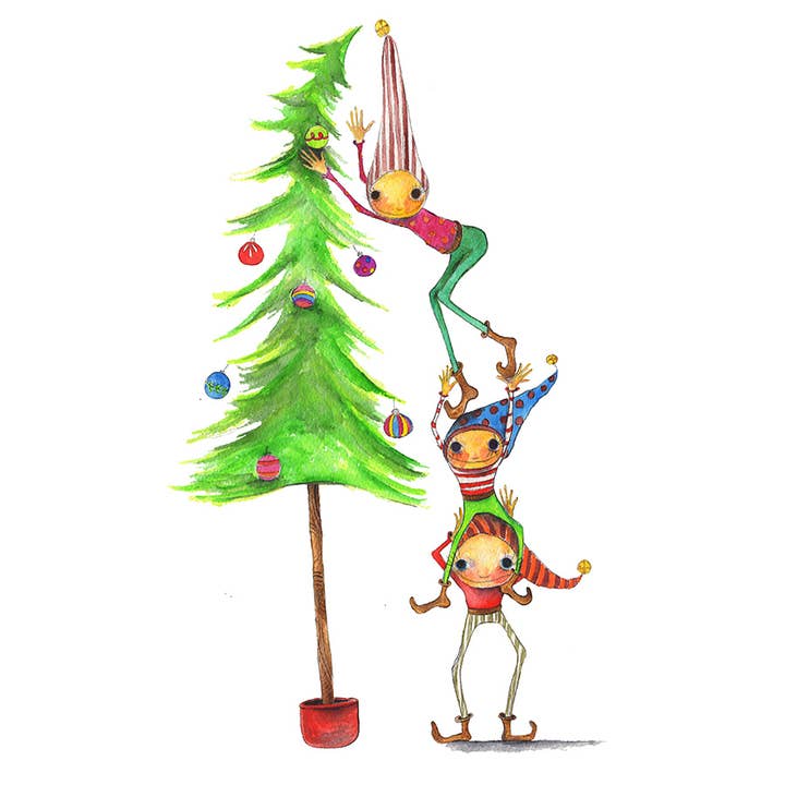 The Gnat - Wholesale Christmas Card - Tree Decorating Greeting Card1