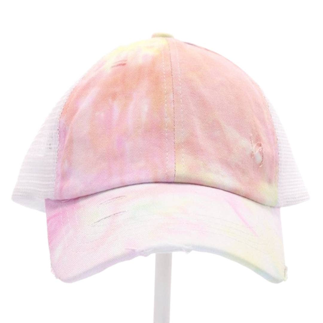 C.C Beanie – wholesale Baseball cap – Kids – Kids' Tie Dye Criss-Cross High Ponytail Baseball Cap3
