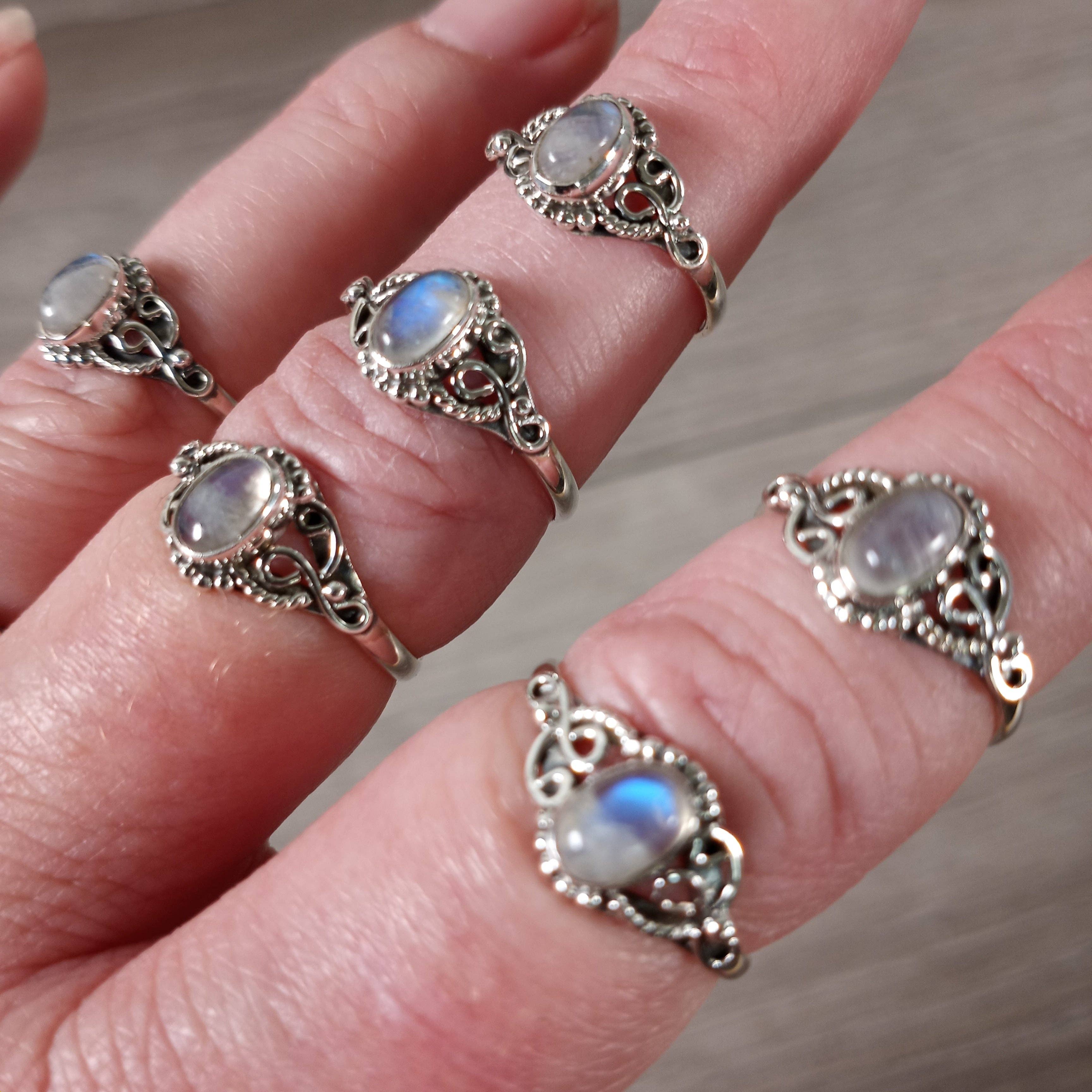 Keystone Crystals - Wholesale Single Stone/Solitaire Ring - Gemstone Sterling Silver 925 Ring Boho Timeless Look1