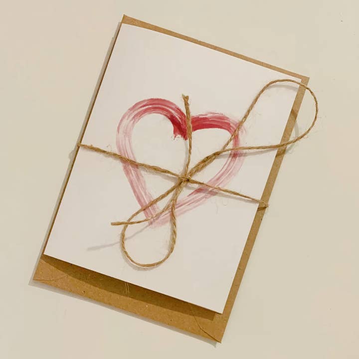 Classic Red Heart Outlined Romantic Card for wholesale by Harmony Heaven Gifts