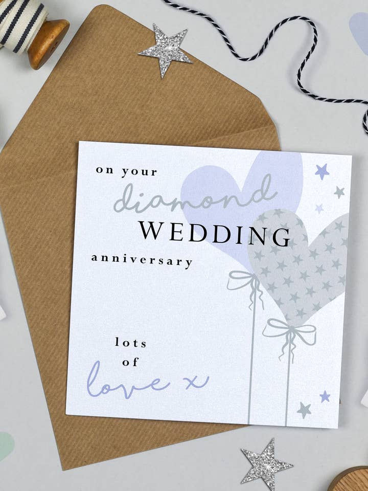 Palloncino a forma di cuore Anniversario di matrimonio con diamante per la vendita all'ingrosso da parte di Michelle Fiedler Design