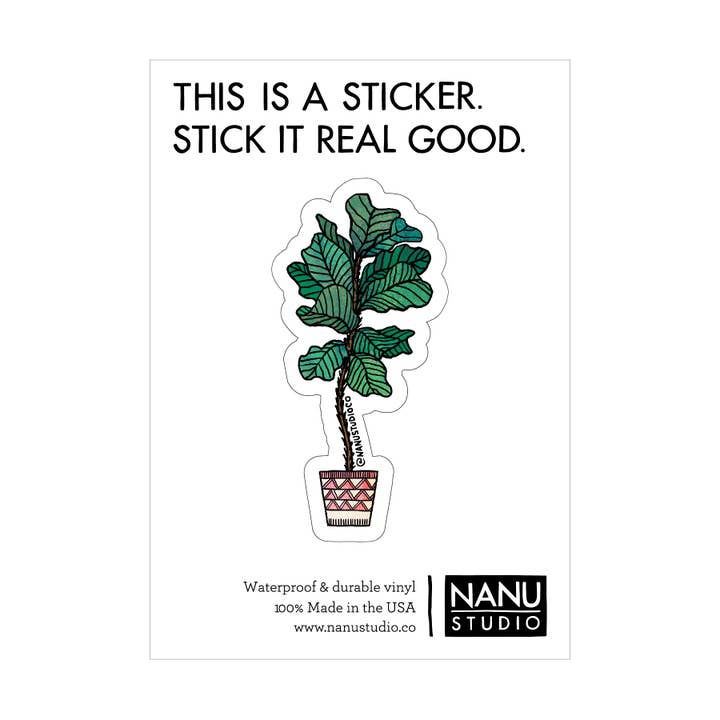 Fiddle Fig - Illustrated Nature Plant Sticker for wholesale by NANU Studio