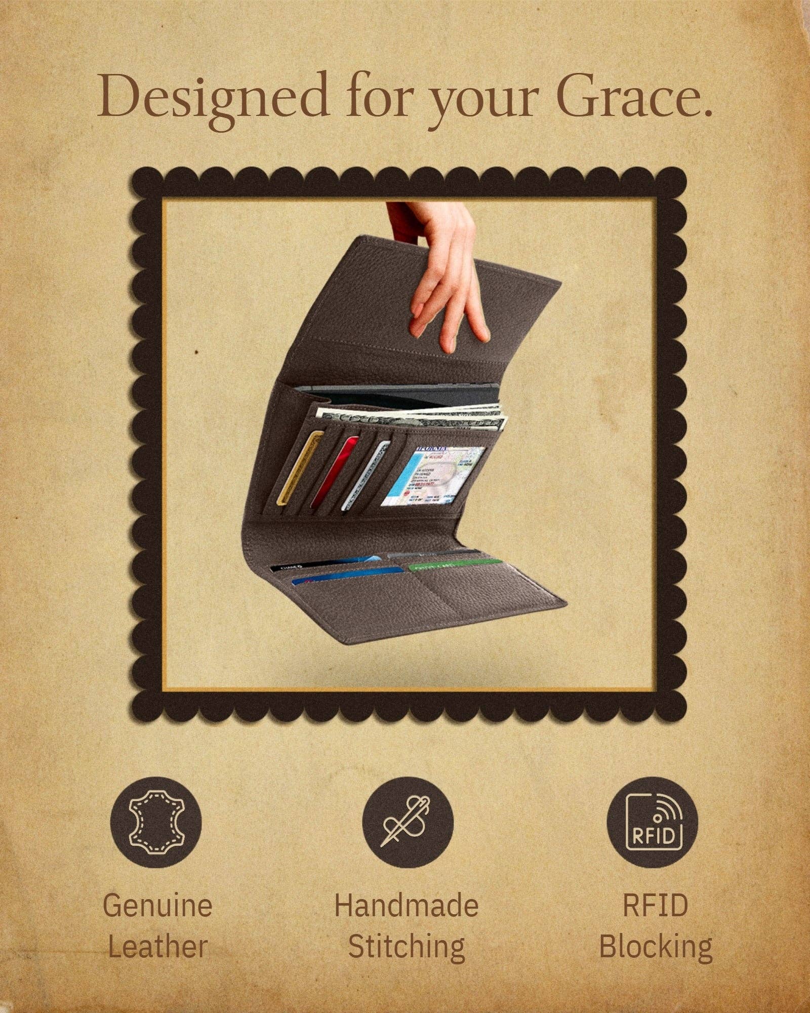 Access Denied Accessories - Wholesale Wallet - Women's - Trifold Clutch RFID Wallets For Women With Checkbook Holder2