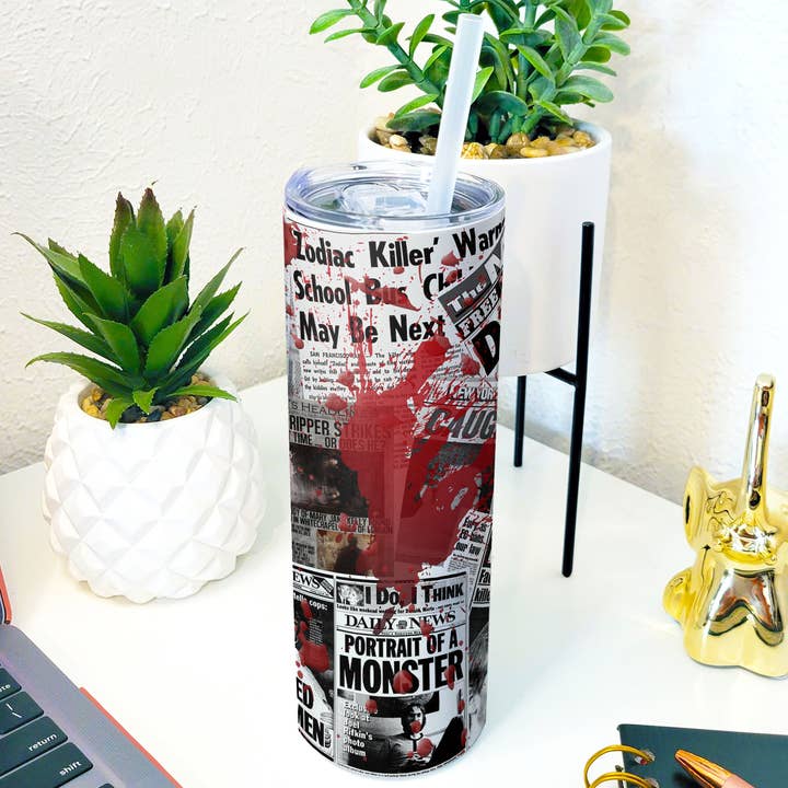 Serial Killer Newspaper Becher aus Edelstahl, 20 oz für den Großhandel von NLC Creations
