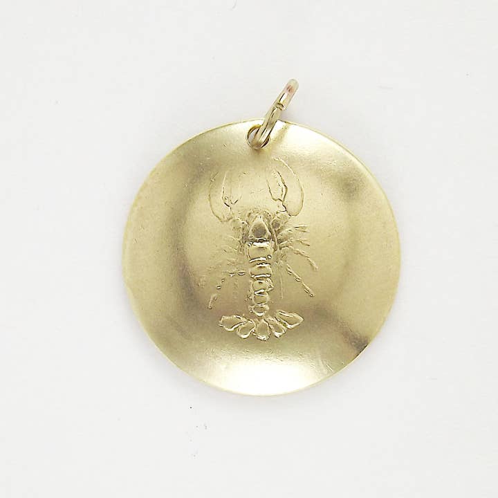 Lobster 1" Round Pendant 5B Brass for wholesale by David Stepan