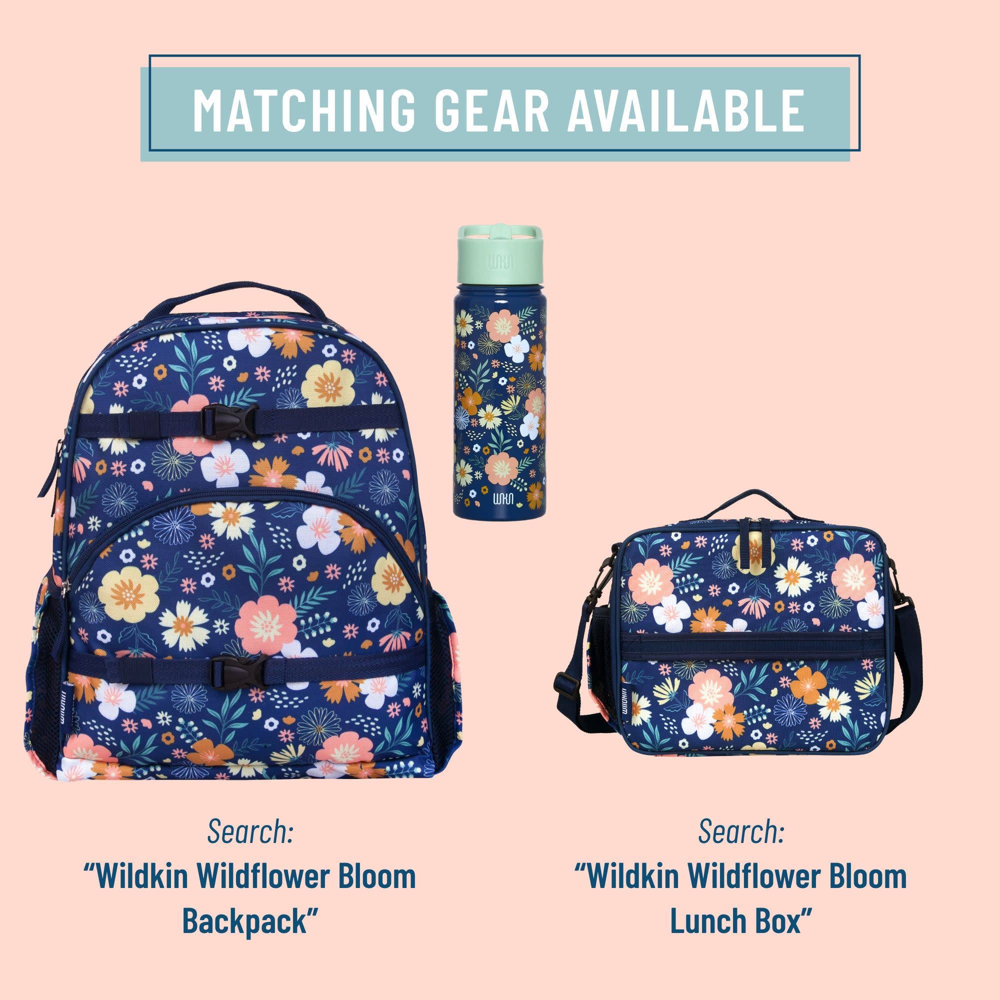 Wildkin - Wholesale Water Bottle - Wildflower Bloom 18 oz Steel Water Bottle2