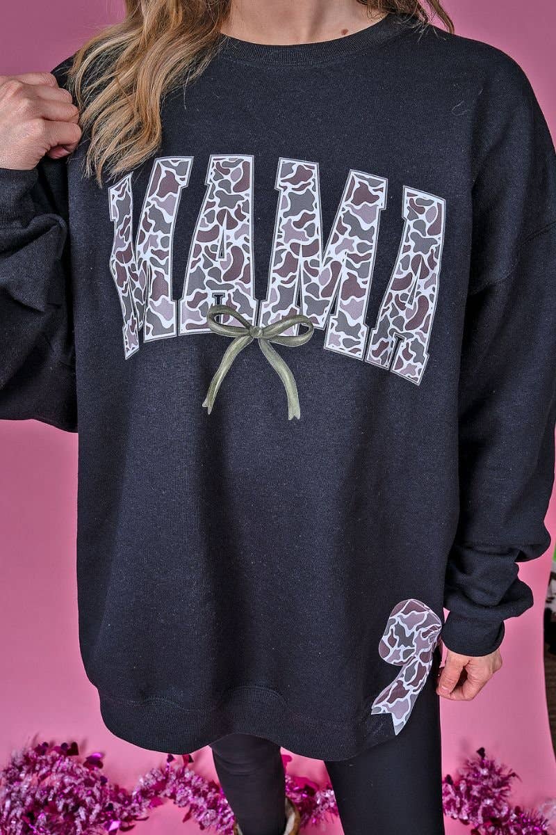 Wholesale Accessory Market - Wholesale Graphic Sweatshirt - Women's - Side Bows Old Camo Mama Unisex NuBlend Crew Sweatshirt7