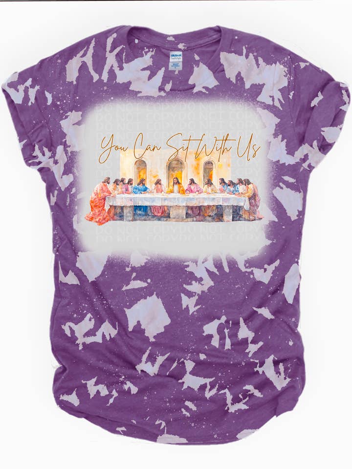 Jesus Supper (You can sit with us) Bleached Tee for wholesale by Ms Bleached Tees N More