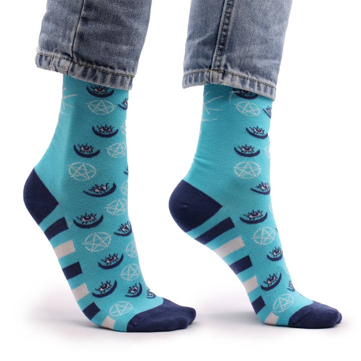 AW Artisan - Wholesale Socks - Unisex - Hop Hare Bamboo Socks (S/M) - Pentagram and Evil Eye4