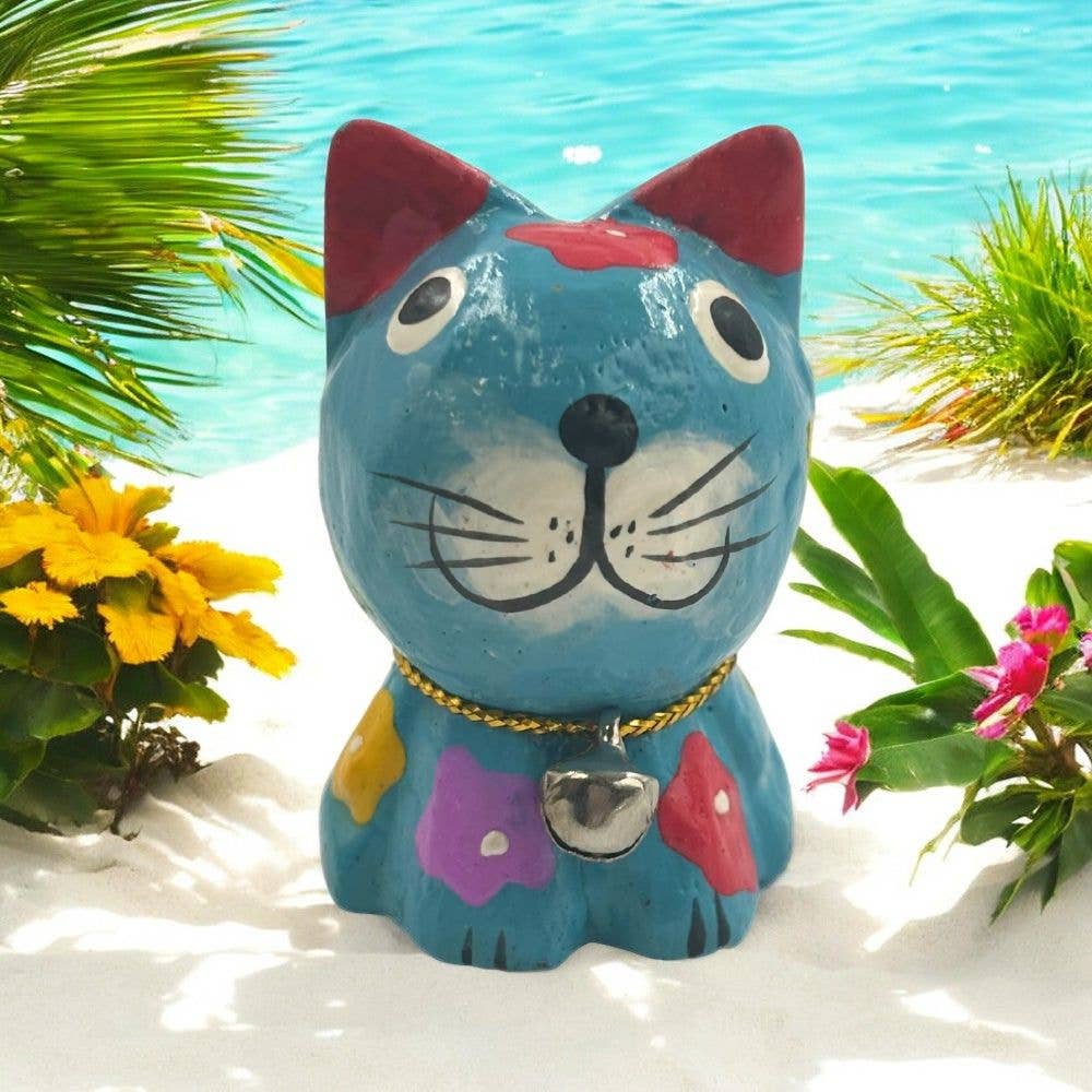 Earths Elements Wholesale - Vente Échantillon pour commerçant – décoration d'intérieur - Figurines de chat en bois, lot de 52