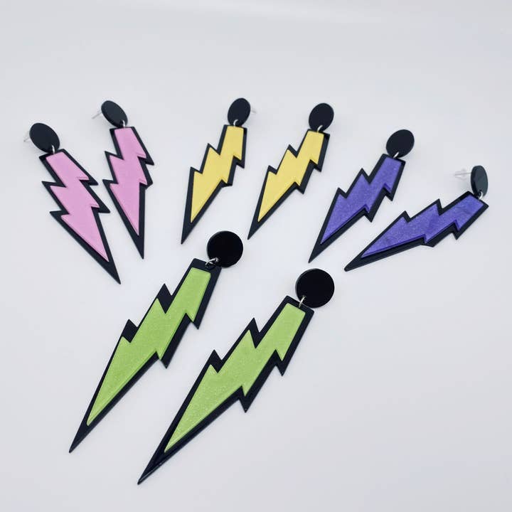 Fashion Colorful Lightning shaped Earrings for wholesale by Mio Queena