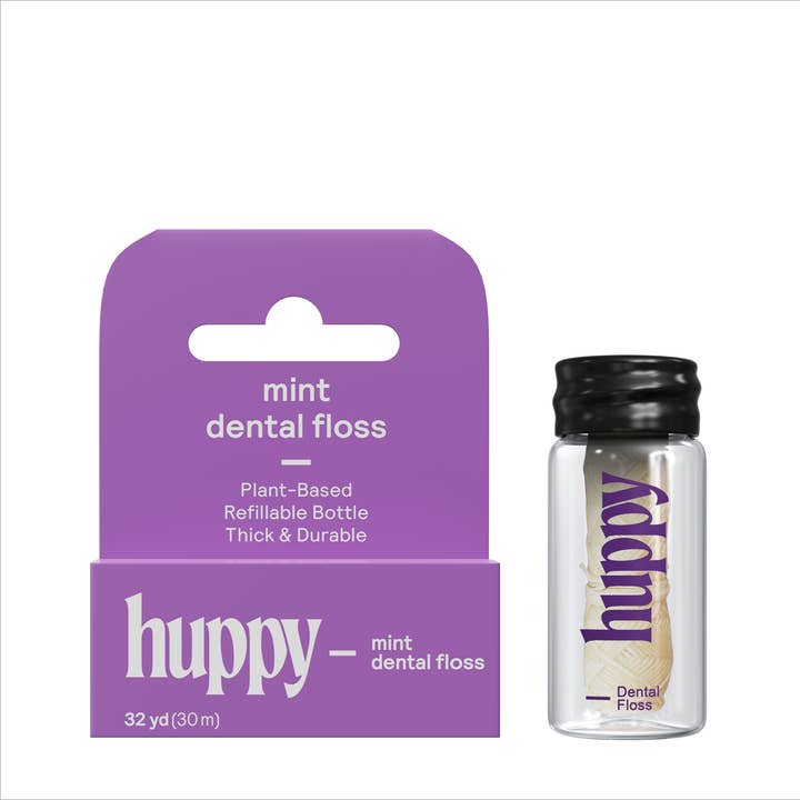 Vegan Dental Floss | Durable | Plastic-Free Jar | Mint for wholesale by Huppy