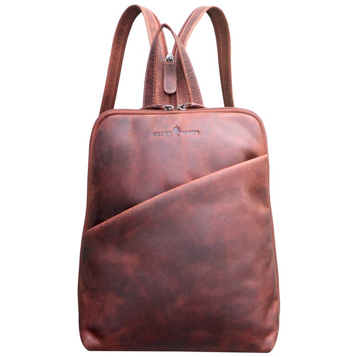 Sac à dos urbain en cuir pour femme Greenwood Mari, petit modèle compatible iPad pour la vente par Greenwood