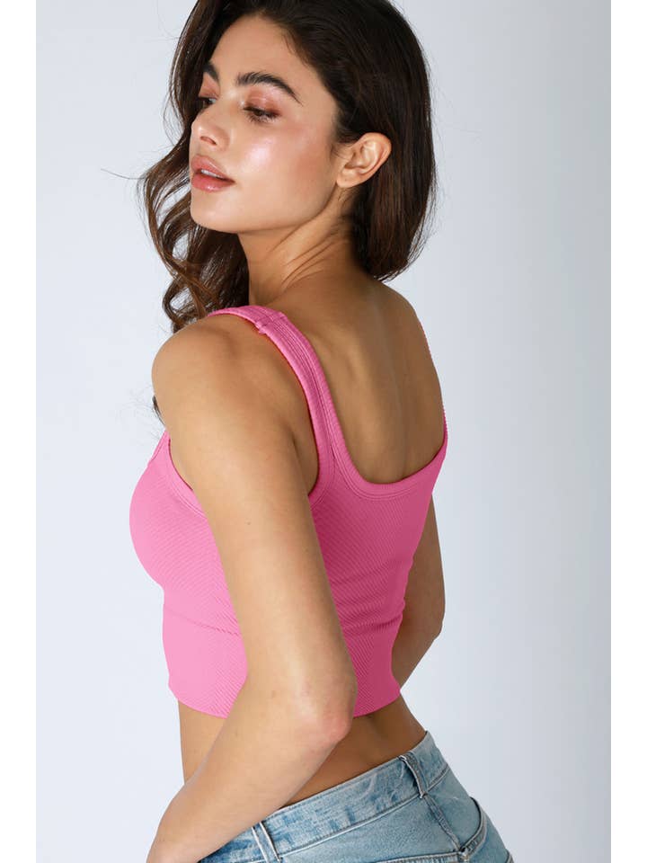 NIKIBIKI - Wholesale Knit Top - Women's - NS7801 - Chevron Ribbed Crop Top