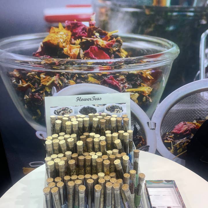 FlowerTeas - Wholesale Retailer Display - Food & Drink - Test Tube Tea Display Rack Acrylic