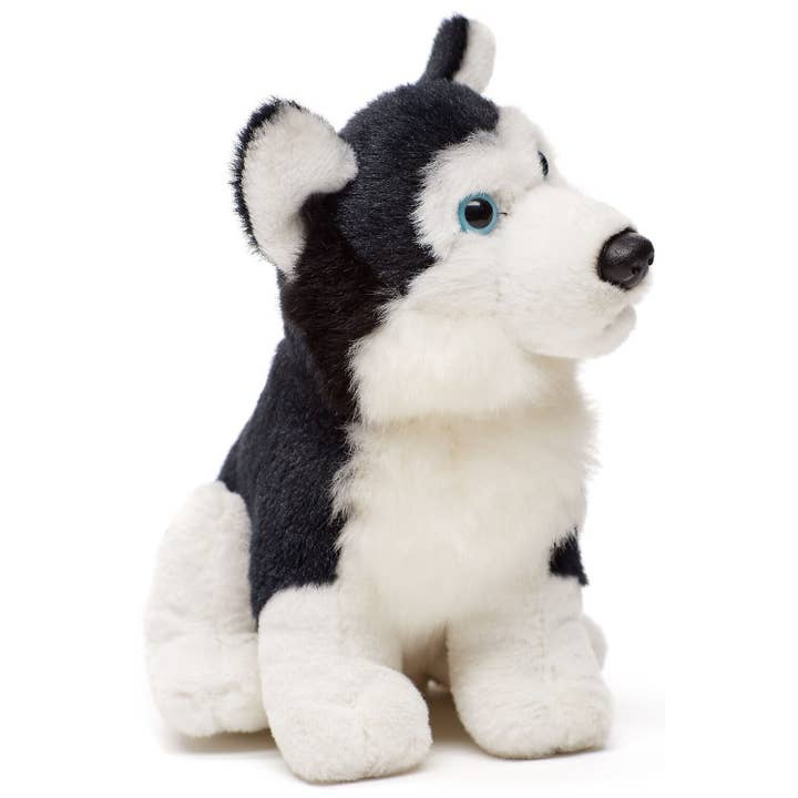 Uni Toys - Wholesale Stuffed/Plush Toy - Kids & Baby - Husky Plushie, sitting (black) - cuddly/plush toy