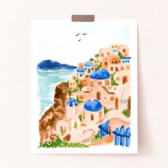 Impresión artística del paisaje de la costa griega para venta al por mayor de Sabina Fenn