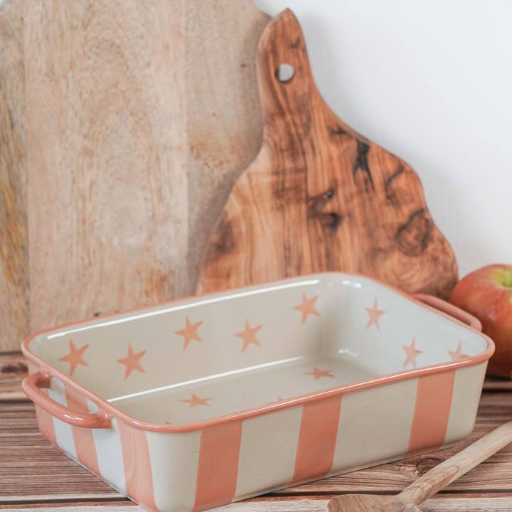 Pink small dish stars 30,1x18,4x6,3 cm Isabelle Rose for wholesale by Isabelle Rose