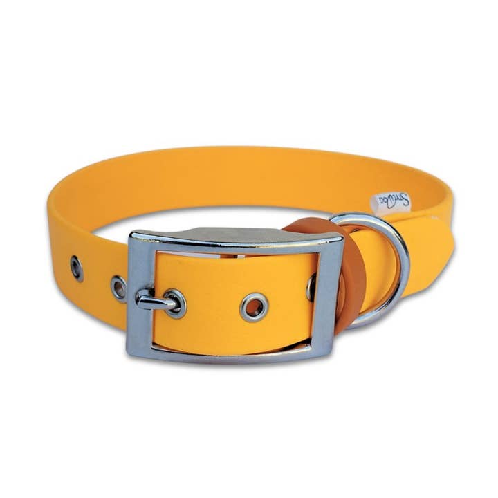 Stylidog - Wholesale Halsband - Hond - Abrikozenkleurige Biothane hondenhalsband, handgemaakt in Frankrijk
