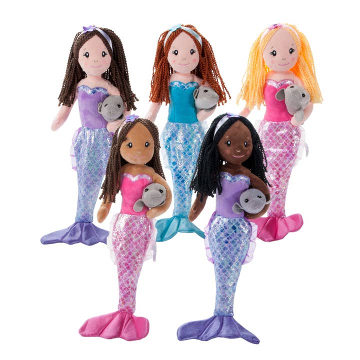 Sortido de Bonecas Sereia de 17" (45cm) & Peixe-boi por atacado de The Petting Zoo