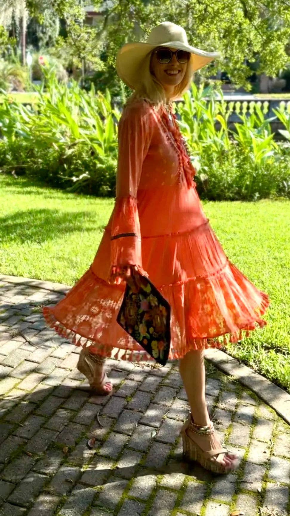 Paryse Style - Wholesale Dress - Women's - Ibiza Midi Dress Coral | Tall Fit Long Midi Dress1