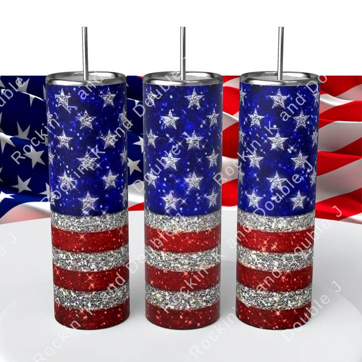 Becher mit Sternen und Streifen für den Großhandel von Rockin K and Double J