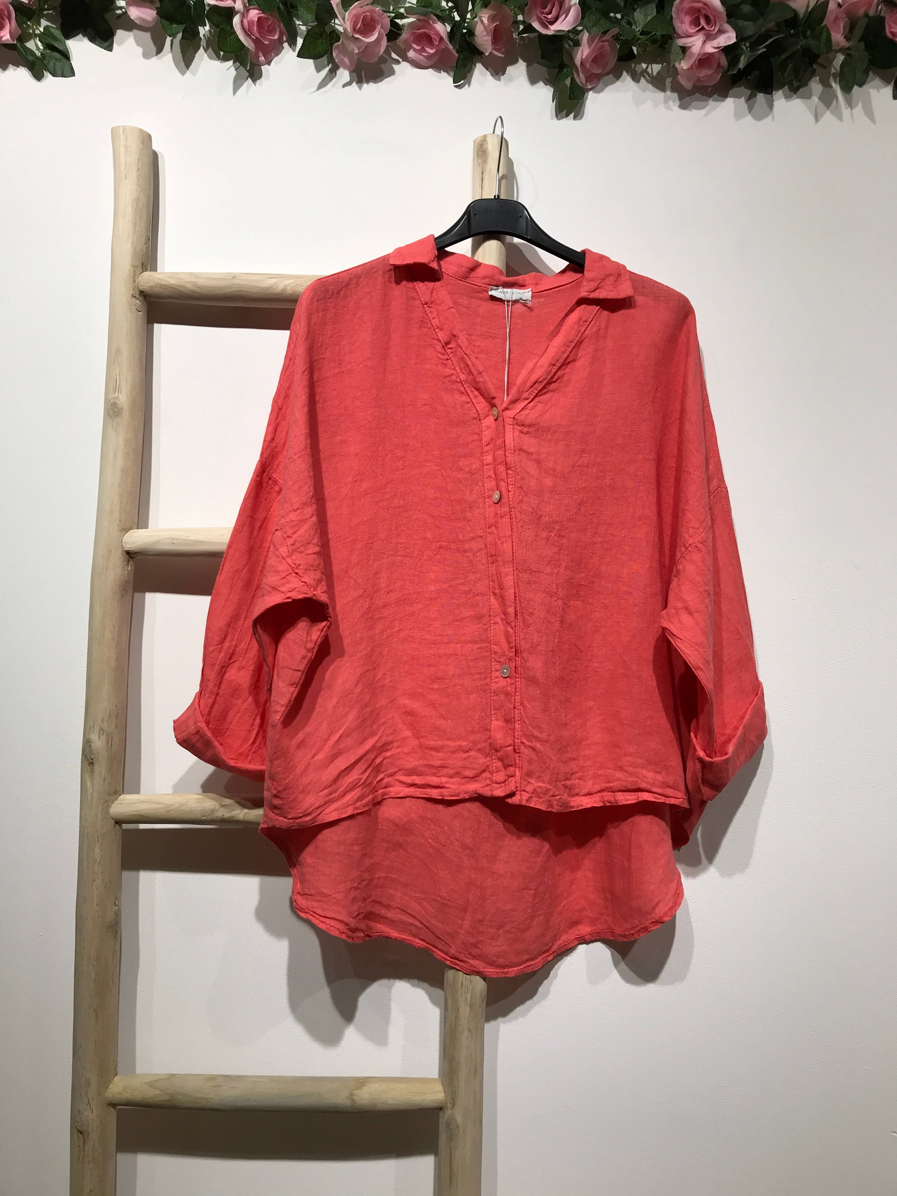 LINEN & COTTON HOUSE - Vente Chemise à col boutonné – femme - CHEMISE EN LIN. 48902 NINA71