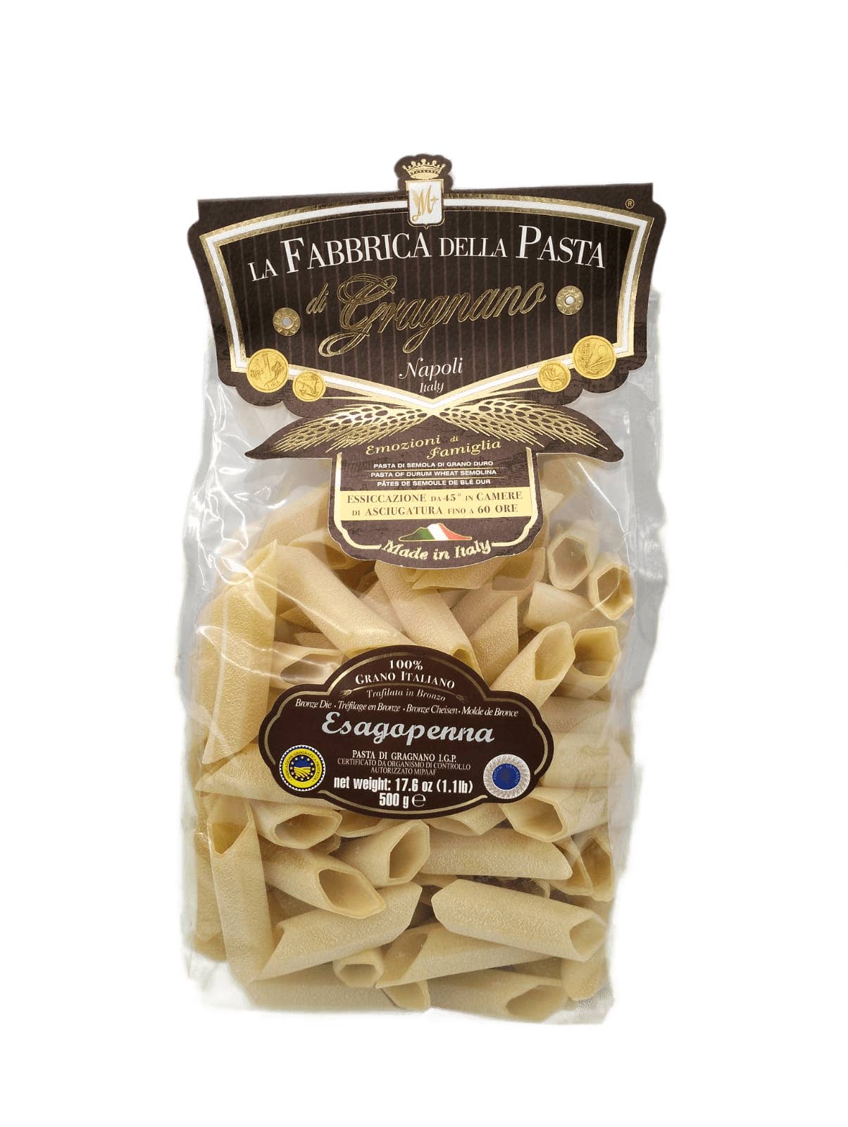 Zia Pia - Vente Pâtes - Pâtes hexagonales Jumbo de La Fabbrica della Pasta