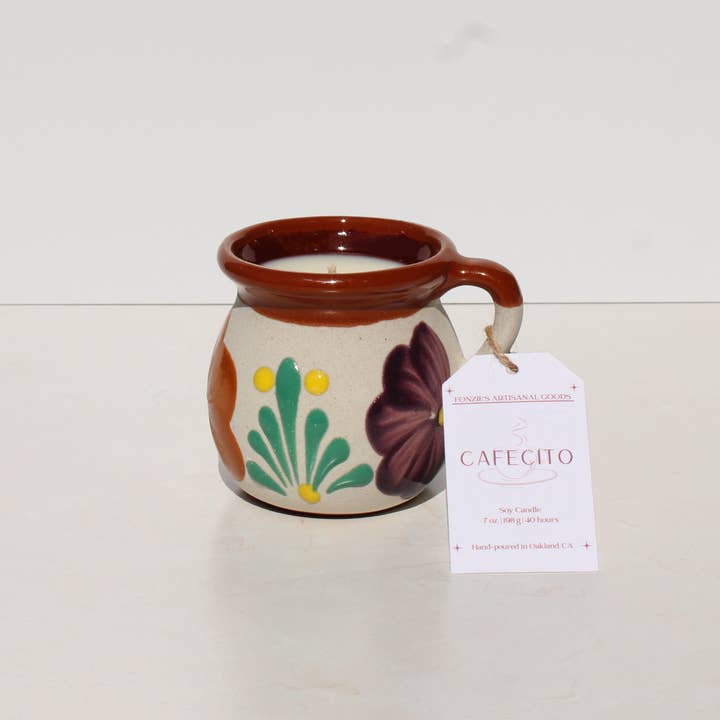 Fonzie's Artisanal Goods - Wholesale Jar/Filled Candle - Cafecito Jarrito Candle - 7oz