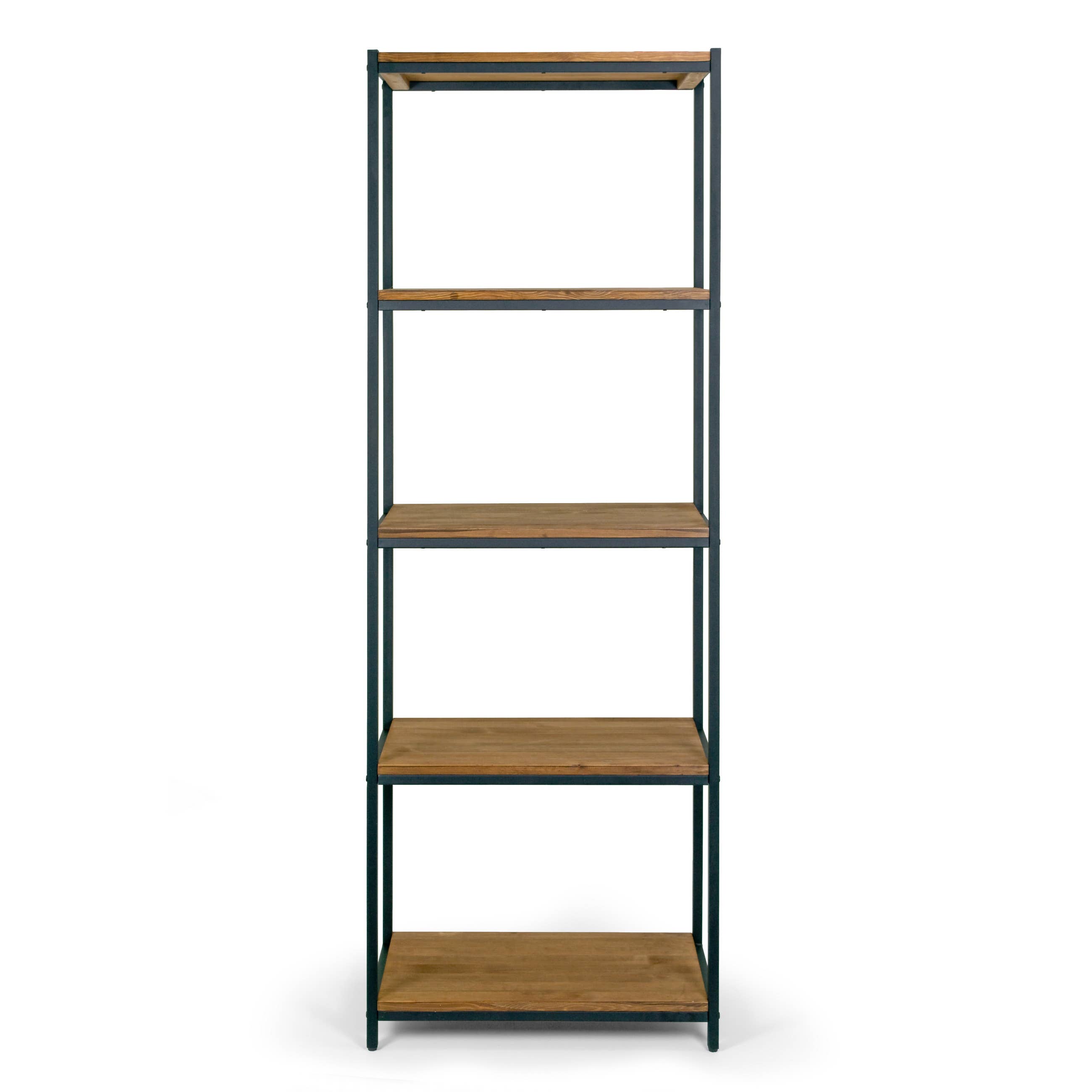 Glamour Home - Wholesale Free Standing Shelf - Ailis Pine Wood Etagere Bookcase with Metal Frame3