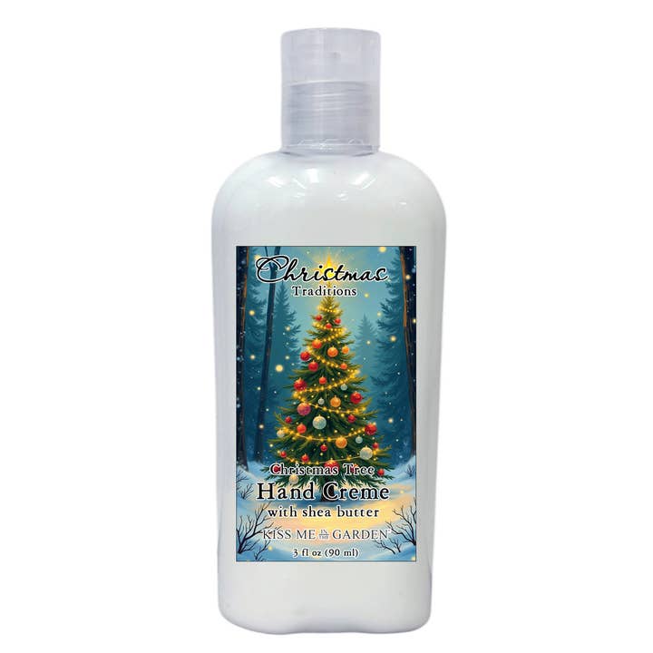 Christmas Tree Stocking Stuffer Hand Creme 3 oz for wholesale by Kiss Me in the Garden