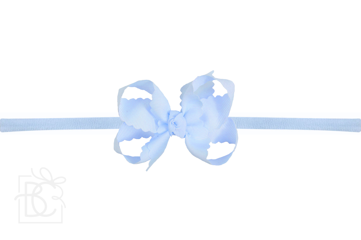 Beyond Creations, LLC - Venta al por mayor Cinta para el pelo - Niños - DIADEMA TIPO PANTIMEDIAS DE NAILON DE 1/4 PULGADAS CON LAZO EN EL BORDE FESTONEADO69