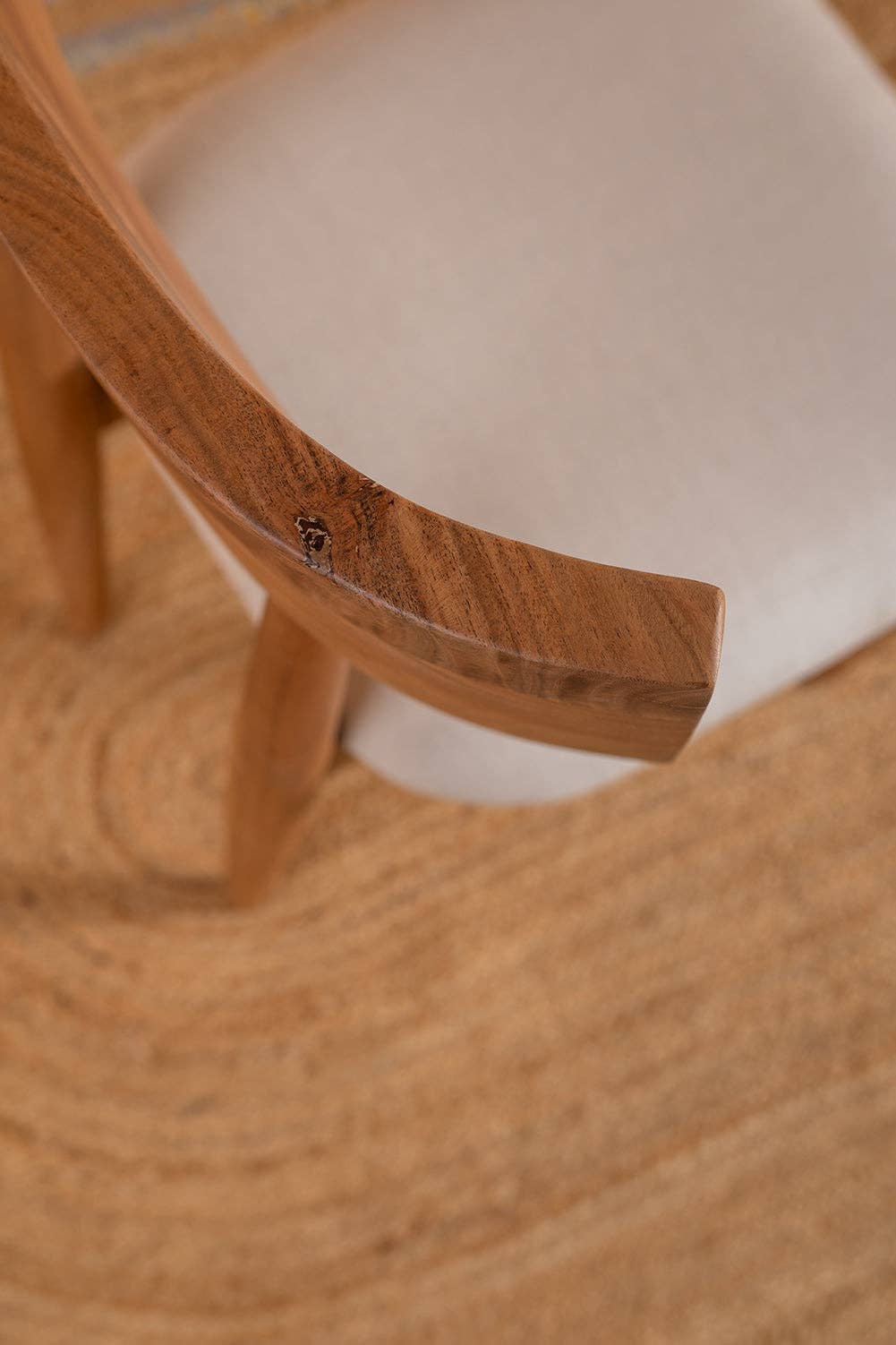 Ian Snow Ltd – wholesale Chair – Cormac Acacia Wood Natural Finish Upholstered Dining Chair6