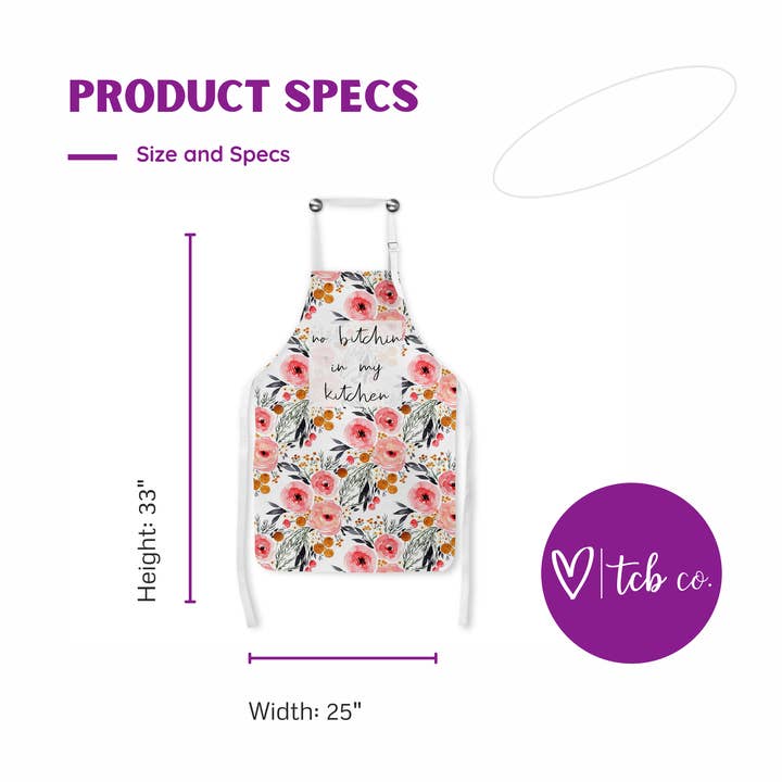 tcbco - Wholesale Apron - No Bitchin In My Kitchen Funny Apron3