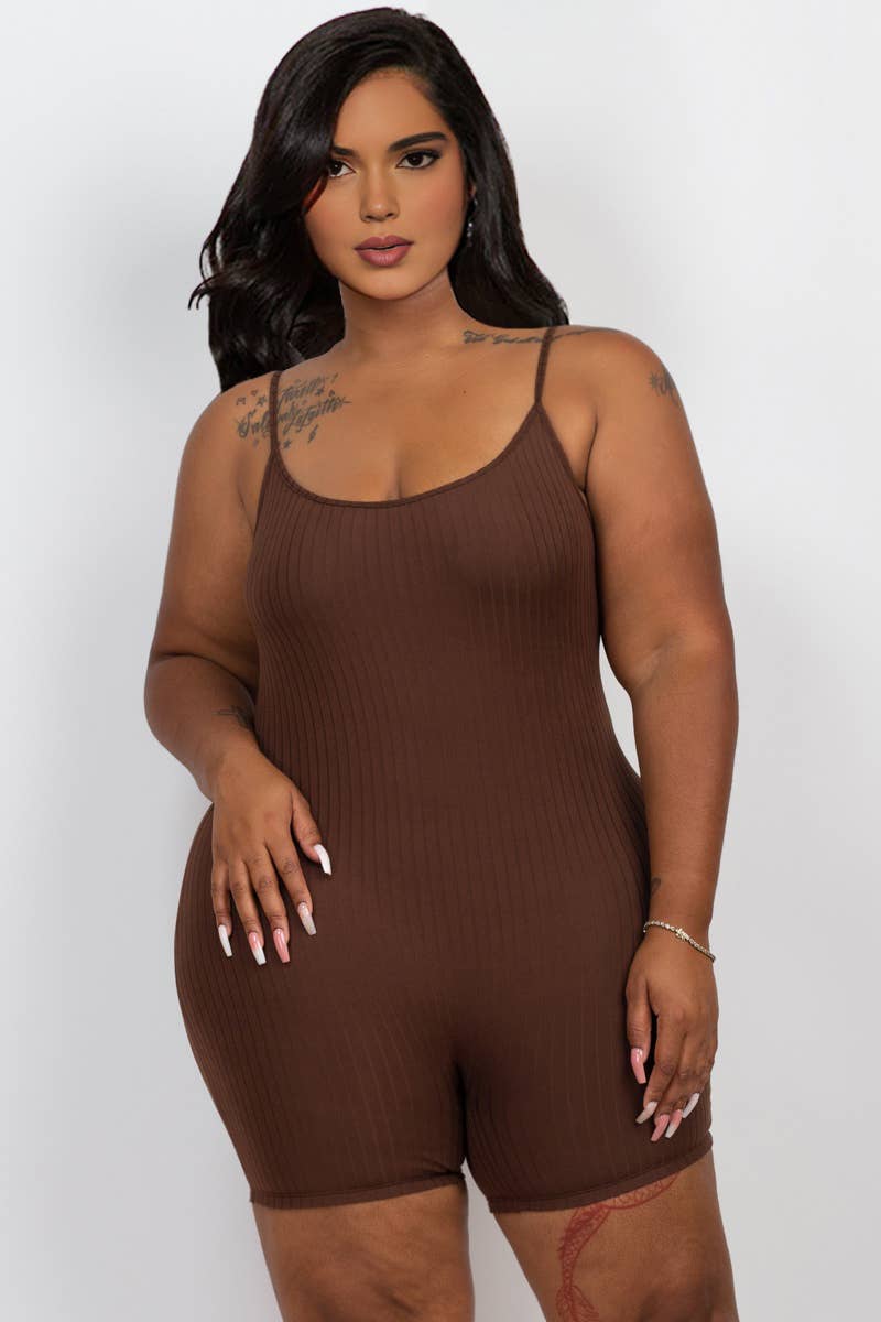 CAPELLA APPAREL - Wholesale Romper - Women's - Plus Ribbed Bodycon Romper9