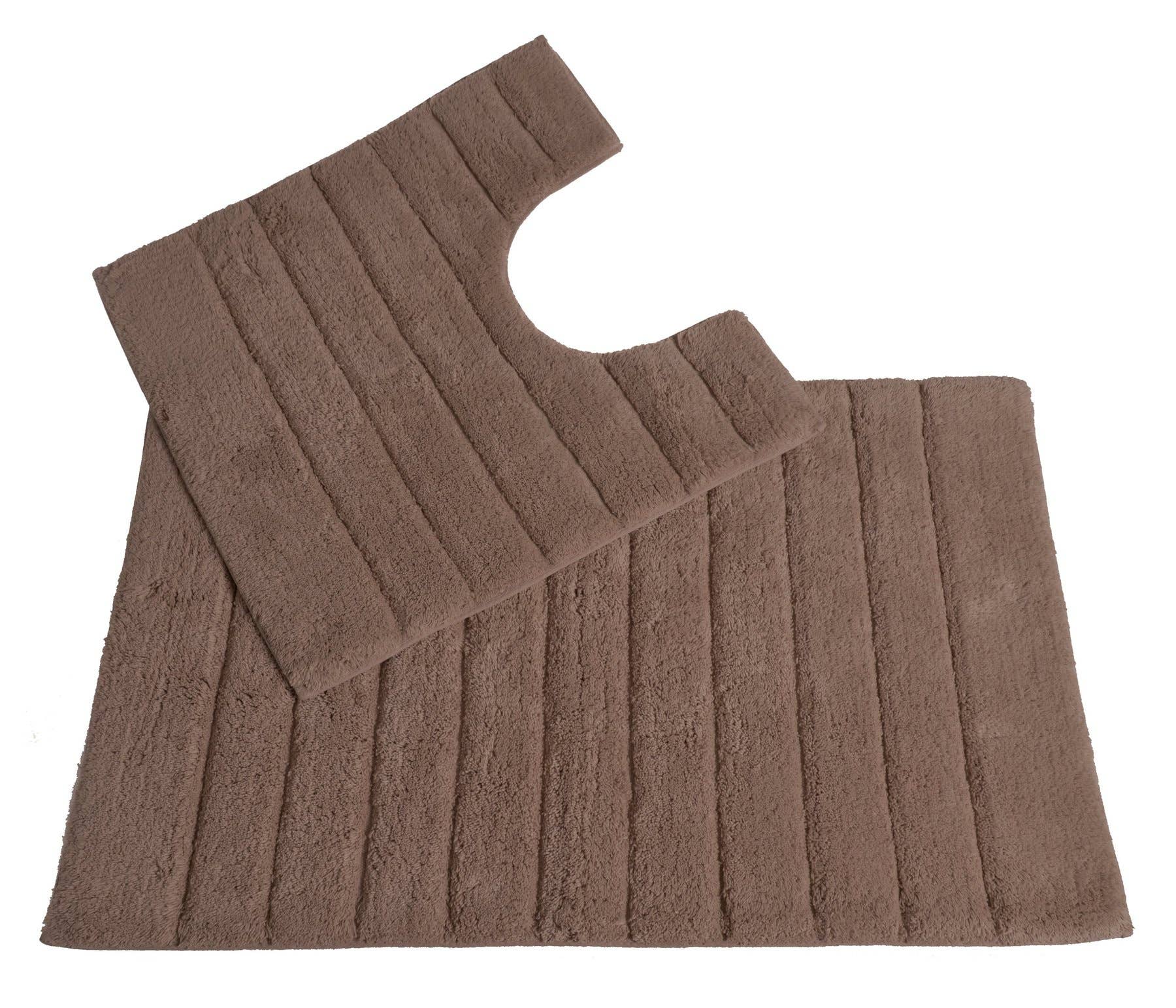 Allure Bath Fashions - Wholesale Bath Mat Set - Luxury Bath Mat and Toilet Pedestal Mat Set in Ribbed Design1