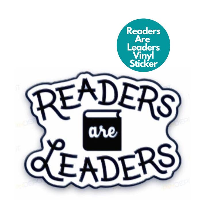 Vinyl Sticker - READERS ARE LEADERS for wholesale by Attic Journals