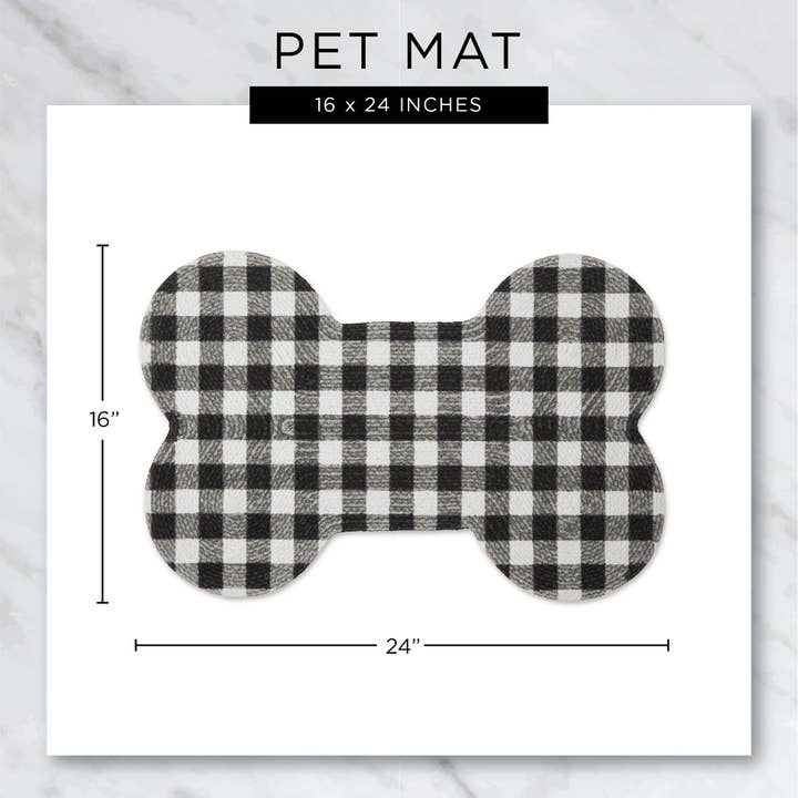 Bone Dry - Wholesale Pet Food Mat - Dog - Gray Eat Play Love Bone Shaped Pet Mat 16X24